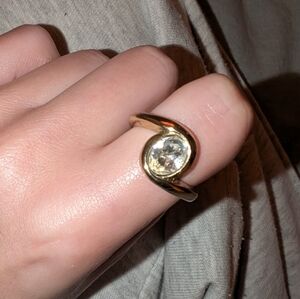Gold Ring with Clear Gemstone